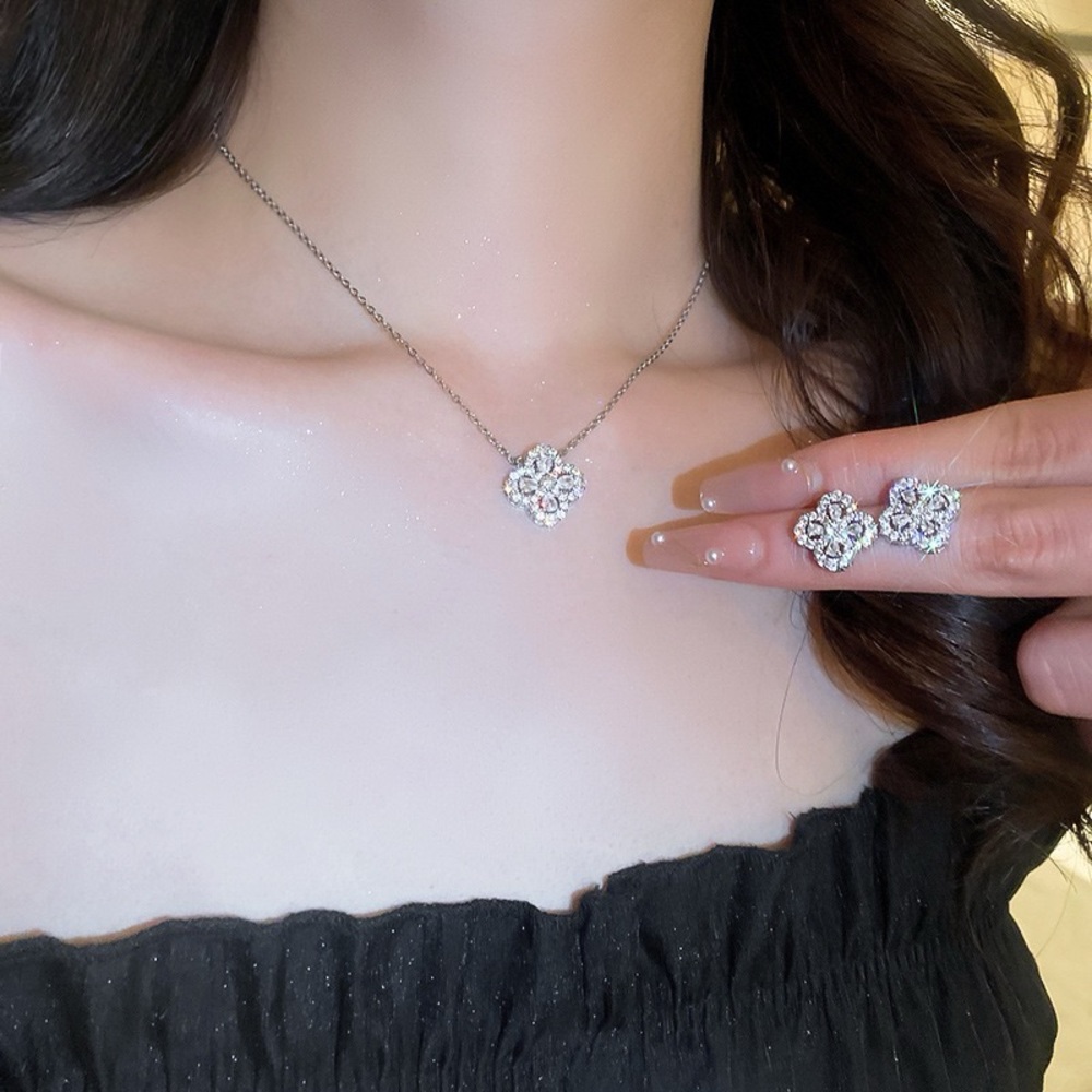 Silver Dazzling Drop Earrings - image 1